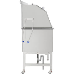 VEVOR Dog Grooming Tub, 62" L Pet Wash Station, 304 Stainless Steel Pet Grooming Tub Rated 661LBS Load Capacity, Non-Skid Dog Washing Station Comes with Ramp, Faucet, Sprayer and Drain Kit-Grooming Tub-VEVOR