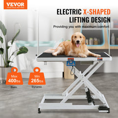 VEVOR 50" Electric Pet Grooming Table, Heavy Duty Dog Grooming Arm for Large Dogs, Height Adjustable Dog Grooming Station, Anti Slip Tabletop/Dog Grooming Station, Max Bearing 400LBS-Grooming Table-VEVOR