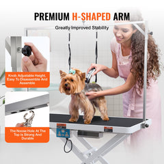 VEVOR 50" Electric Pet Grooming Table, Heavy Duty Dog Grooming Arm for Large Dogs, Height Adjustable Dog Grooming Station, Anti Slip Tabletop/Dog Grooming Station, Max Bearing 400LBS-Grooming Table-VEVOR