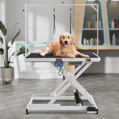 VEVOR 50" Electric Pet Grooming Table, Heavy Duty Dog Grooming Arm for Large Dogs, Height Adjustable Dog Grooming Station, Anti Slip Tabletop/Dog Grooming Station, Max Bearing 400LBS-Grooming Table-VEVOR